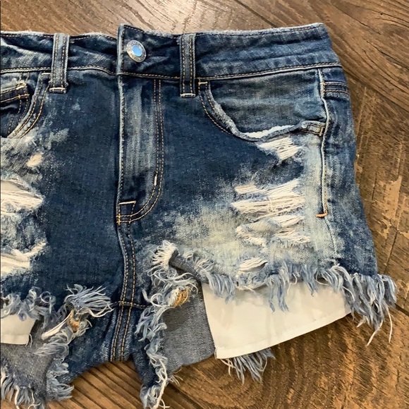 American Eagle Outfitters Pants - AEO Hi-Rise Distressed Shortie Shorts